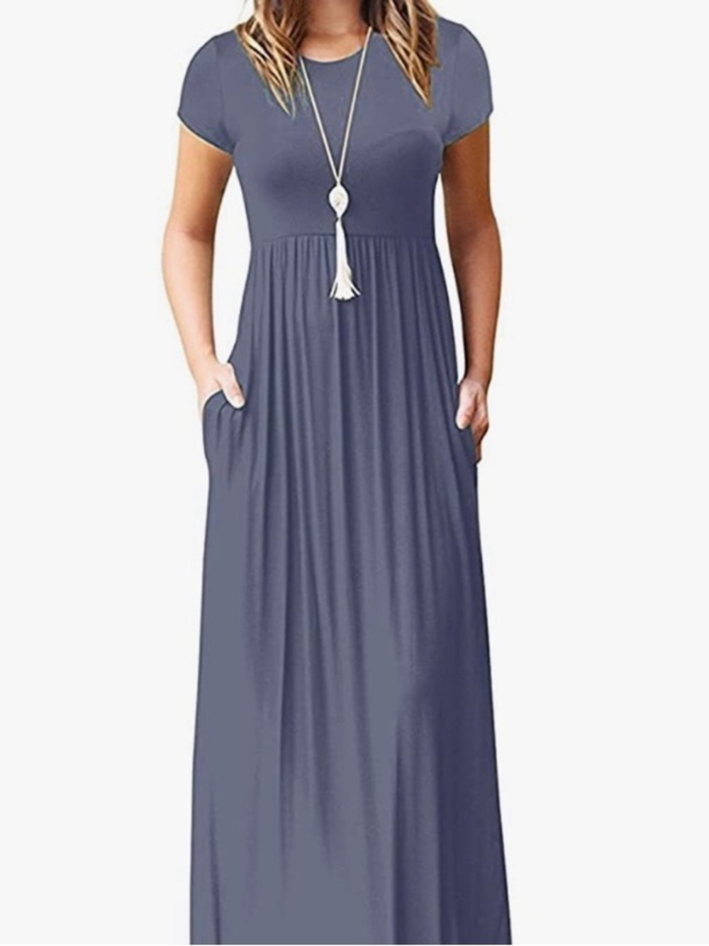 NAVY Short Sleeve Maxi Dress Sz 2XL VIISHOW